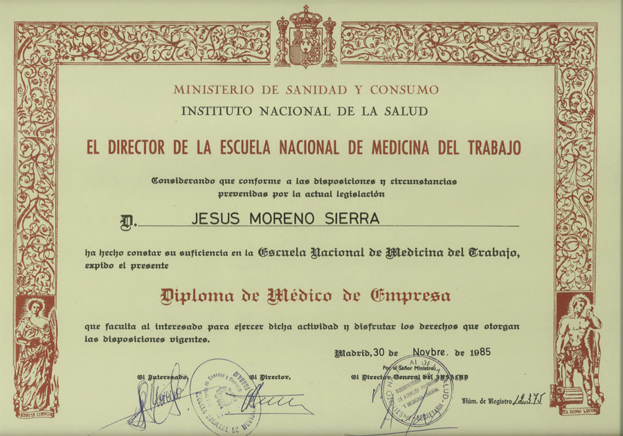 Diploma de Medico de Empresa